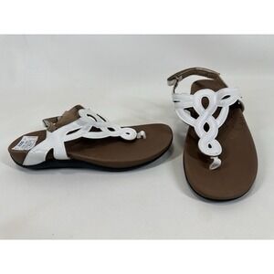 Rockport Women's Ridge Sling Sandal White‎ Size 7.6 Laser Cut Shoes